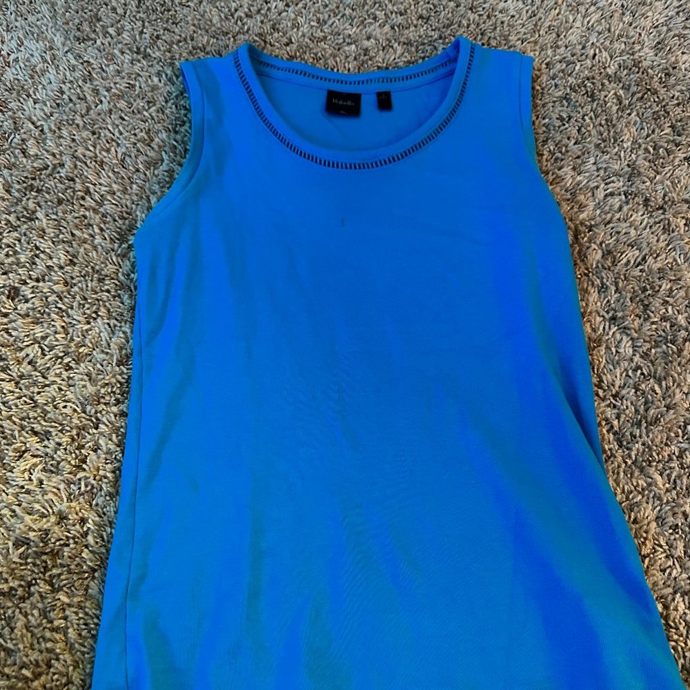 Rafaella blue cutout blouse